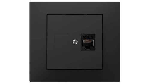 Vestra Gniazdo komputerowe pojedyncze RJ45 bez ramki podtynkowe IP20 czarny 3848-19