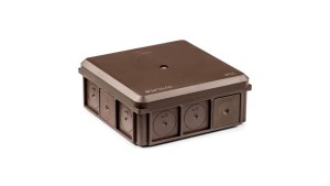 Puszka naścienna 90x37x90mm IP55 z dławnicami z wkrętem brązowa NSW90x90 35418715