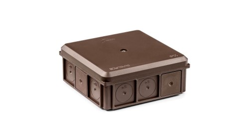 Puszka naścienna 90x37x90mm IP55 z dławnicami z wkrętem brązowa NSW90x90 35418715