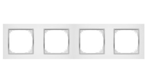 SANTRA ramka czterokrotna IP20 biały/chrom 4174-26