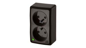 BERG Gniazdo podwójne z uziemieniem n/t 2x2P+Z 16A brązowy 3743-05