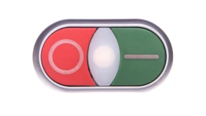 Napęd przycisku podwójny zielony/czerwony /I-O/ 22mm IP66 z podświetleniem z samopowrotem M22-DDLF-GR-X1/X0 284814