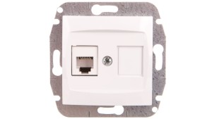 CARLA Gniazdo telefoniczne pojedyncze RJ11 białe 1750-10
