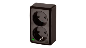 BERG Gniazdo podwójne schuko n/t 2x2P+Z 16A brązowy 3738-05