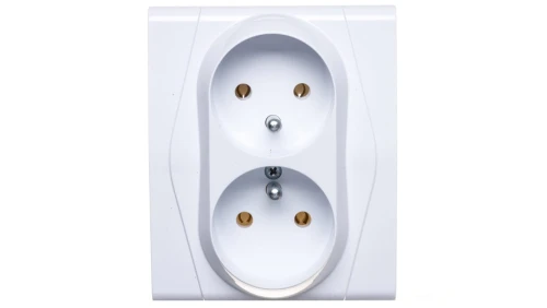 FESTA Gniazdo podwójne z/u 16A IP20 białe GPT-2x2P+Z 0872-00