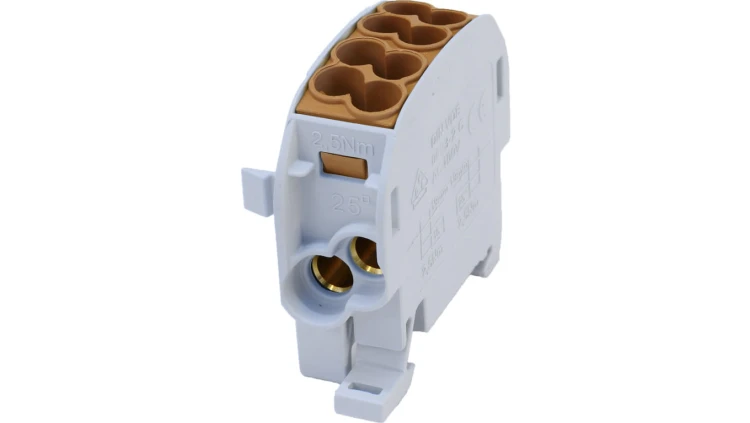 Blok rozdzielczy - odgałęźny Cu SCB 25 (80110) SIMBLOCK brązowy 81503015