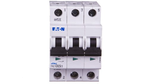 Wyłącznik nadprądowy 3P C 0,5A 15kA AC FAZ C0,5/3 278856