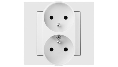 Vestra Gniazdo podwójne 2x2P+Z modułowe bez ramki podtynkowe IP20 biały 3843-10