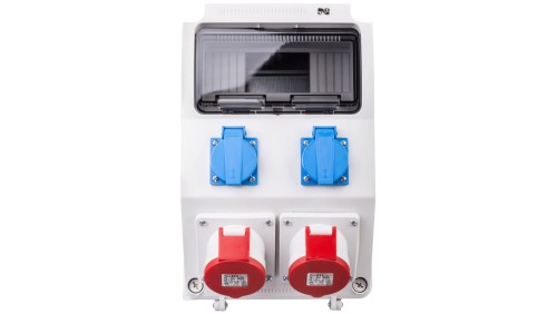 Rozdzielnica budowlana 9 modułów 2x2P+Z 2x5P/16A bez zabezpieczeń RS-9 6221-00