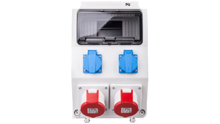 Rozdzielnica budowlana 9 modułów 2x2P+Z 2x5P/16A bez zabezpieczeń RS-9 6221-00