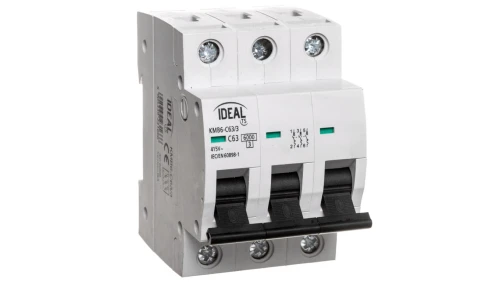 Wyłącznik nadprądowy 3P C 63A 6kA AC KMB6-C63/3 VDE 23166