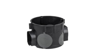 Puszka podtynkowa 60mm płytka z membranami przebiciowymi czarna wiatroszczelna E106-2K 83106007 /25szt./