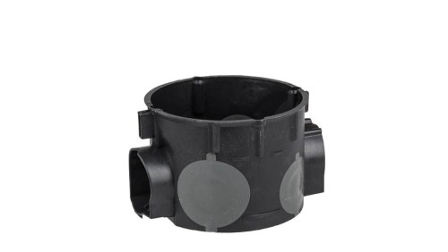 Puszka podtynkowa 60mm płytka z membranami przebiciowymi czarna wiatroszczelna E106-2K 83106007 /25szt./