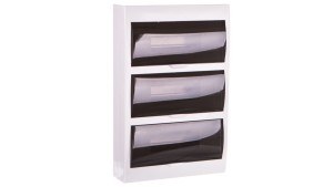 Rozdzielnica modułowa tworzywo 3x12 natynkowa IP40 IK06 N+PE II klasa drzwi transparentne szare DB312S 3X12P/SMD biały 3836