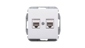 Sentia Gniazdo komputerowe podwójne RJ45 kat.5e białe 1449-10