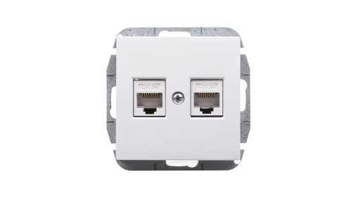 Sentia Gniazdo komputerowe podwójne RJ45 kat.5e białe 1449-10