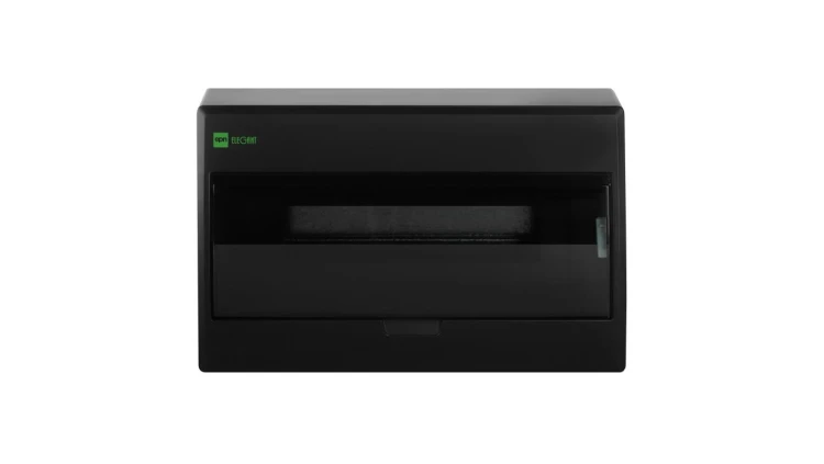 Rozdzielnica natynkowa elektryczna ELEGANT 1x12 PE+N kolor czarny mat 2423-09