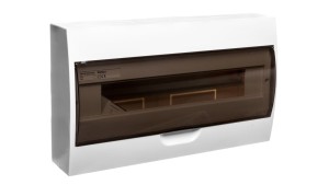 Rozdzielnica modułowa 1x18 natynkowa IP40 IK06 N+PE II klasa drzwi transparentne szare DB118S 1X18P/SMD biała 3834