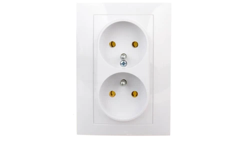 CARLA Gniazdo podwójne z/u białe 1735-00