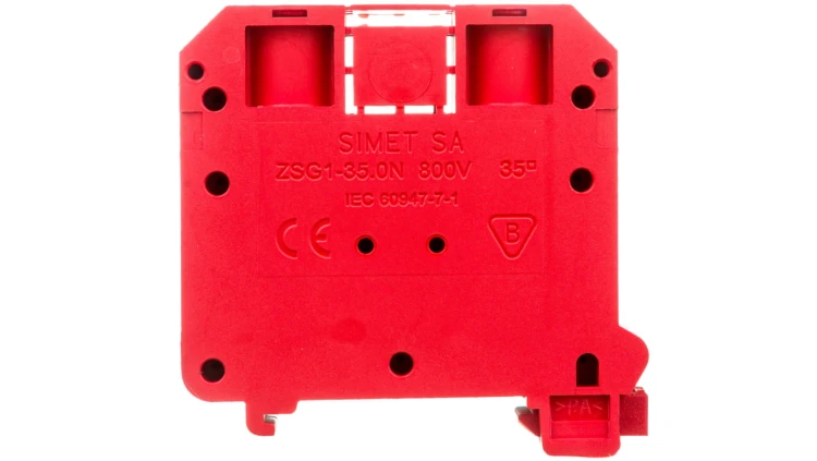 Złączka szynowa gwintowa 2,5-35mm2 2-torowa czerwona ZSG1-35.0N 11721311