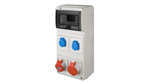Rozdzielnica budowlana RS 8-mod. 2x2P+Z, 16A 5P, 32A 5P IP44 6243-00