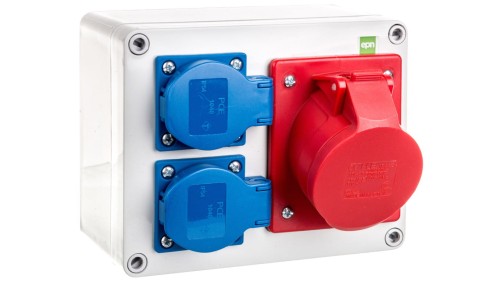 Rozdzielnica budowlana RS-3 2x2P+Z, 16A 5P, IP44 6203-00
