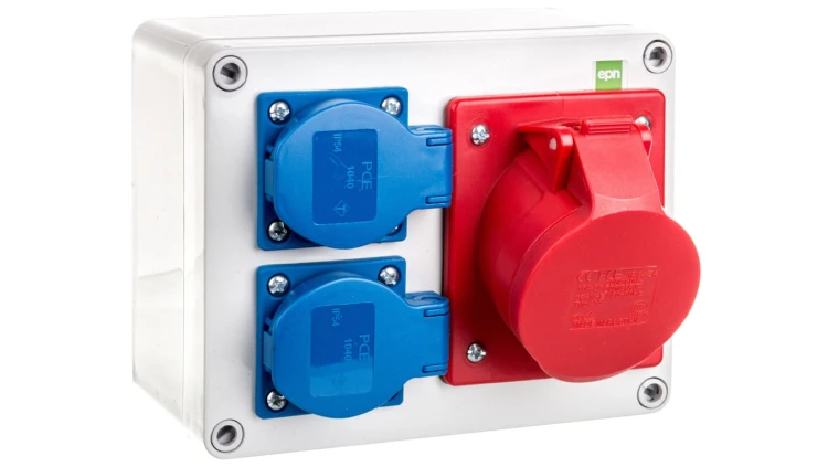 Rozdzielnica budowlana RS-3 2x2P+Z, 16A 5P, IP44 6203-00