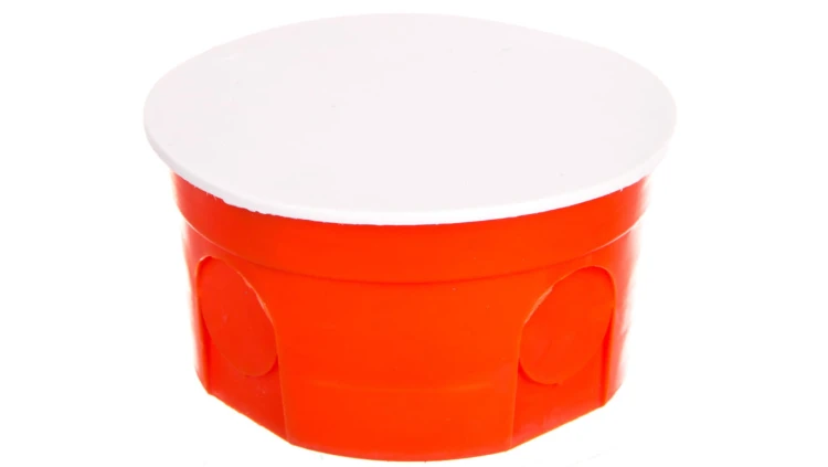 Puszka podtynkowa 80mm czerwona z pokrywą PO-80 0283-00 /50szt/