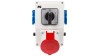 Zestaw instalacyjny z gniazdem 32A 5P+2x2P+Z RS-Z (0-1) czerwony 6276-00