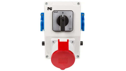 Zestaw instalacyjny z gniazdem 32A 5P+2x2P+Z RS-Z (0-1) czerwony 6276-00