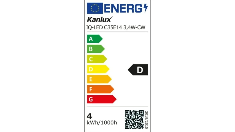 Żarówka LED E14 IQ-LED C35E14 3,4W-CW 470lm 6500K barwa zimna 36684