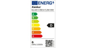 Żarówka LED E14 IQ-LED C35E14 5,9W-WW 806lm 2700K barwa ciepła 3 lata Gwar. 36685