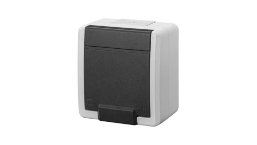 AQUANT 2K gniazdo natynkowe pojedyncze z uziemieniem 2P+Z IP55 szary 5041-10