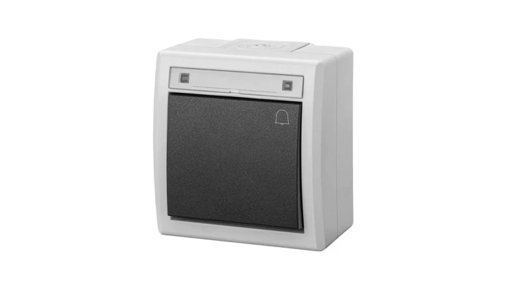 AQUANT 2K łącznik natynkowy zwierny dzwonek IP55 szary 5005-10