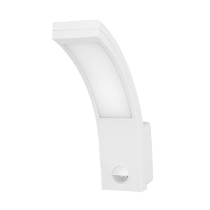 PIRYT LED 10W, oprawa ogrodowa z czujnikiem ruchu 140st, 800lm, IP54, 4000K, biała,AD-OP-6109WLPMR4