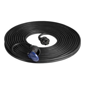 Przedłużacz warsztatowy bryzgoszczelny IP44, 1x2P+Z 20m,kabel gumowy olejoodporny H07RN-F 3x1,5mm², 230VAC/16A,OR-AE-13290/20M