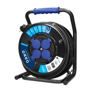 Przedłużacz bębnowy profesjonalny IP44, 4 gniazda 2P+Z, kabel gumowy olejoodporny, H07RN-F 3x2,5mm², długość 40m,OR-AE-13294/40M