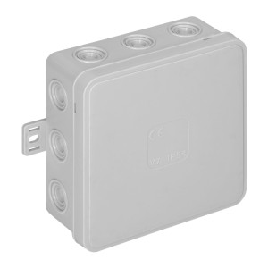 Puszka n/t CLICK, IP54, 12 przepustów, 100x100x41mm, szara,OR-JB-13804/G