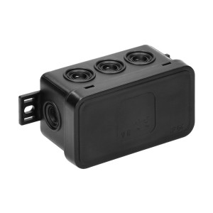 Puszka n/t CLICK, IP54, 8 przepustów, 80x45x41mm, czarna,OR-JB-13805/B