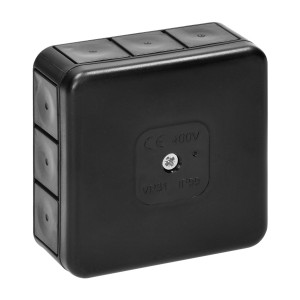 Puszka n/t PRO, IP55, 400V, 12 przepustów, 85x85x37mm, czarna,OR-JB-13807/B