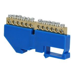 Listwa zaciskowa N, na szynę TH35, 12 przewodów, niebieska,OR-LZ-8204/12/BL