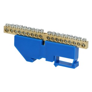 Listwa zaciskowa N, na szynę TH35, 18 przewodów, niebieska,OR-LZ-8204/18/BL