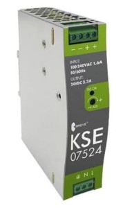 Zasilacz impulsowy KSE 07524M 230/ 24VDC 3,2A 75W na szynę DIN, Uzas: 96-264VACVAC, Ta70, 17000-1546