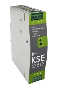 Zasilacz impulsowy KSE 07512M 230/ 12VDC 6,3A 75W na szynę DIN, Uzas: 96-264VACVAC, Ta70, 17000-1545