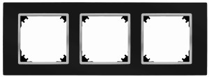 VESTRA ramka potrójna czarny/chrom 3873-46