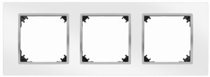 VESTRA ramka potrójna biały/chrom 3873-26