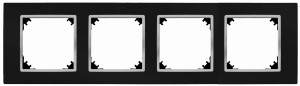 VESTRA ramka czterokrotna czarny/chrom 3874-46
