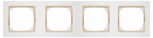 SANTRA ramka czterokrotna IP20 biały/złoty 4174-27