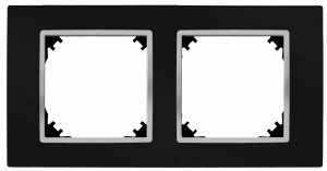 VESTRA ramka podwójna czarny/chrom 3872-46