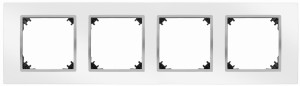 VESTRA ramka czterokrotna biały/chrom 3874-26